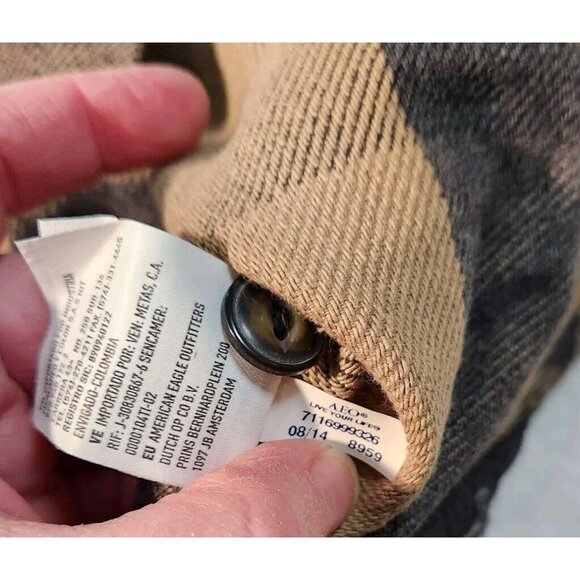 NWT American Eagle Flannel Shirt Men's Medium Buffalo Check Plaid Button Up - Picture 7 of 13